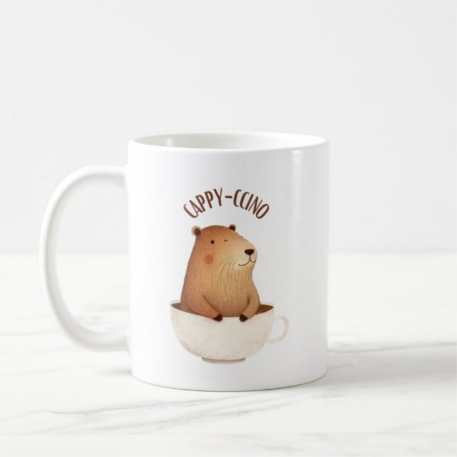  Capybara coffee mug, Cappyccino Coffee Mug (Left)