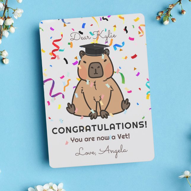 Capybara Congratulations Veterinary Graduation Holiday Card (Creator Uploaded)