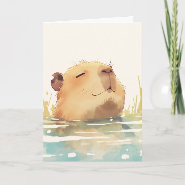 Capybara Cooling Down Card (Front)
