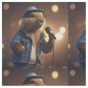 Capybara Country Western Singer, Fabric