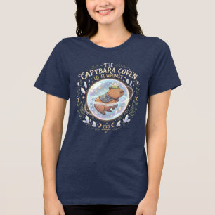 Capybara Coven Crystal Ball Celestial Witchy Tri-Blend Shirt