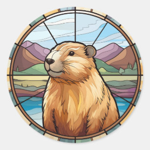 Capybara , Cute Capybara, Funny Capybara Classic Round Sticker