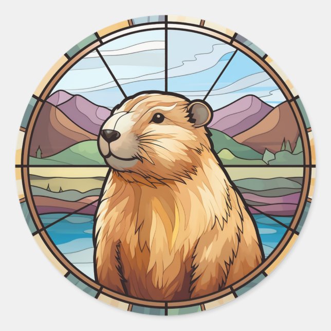 Capybara , Cute Capybara, Funny Capybara Classic Round Sticker (Front)