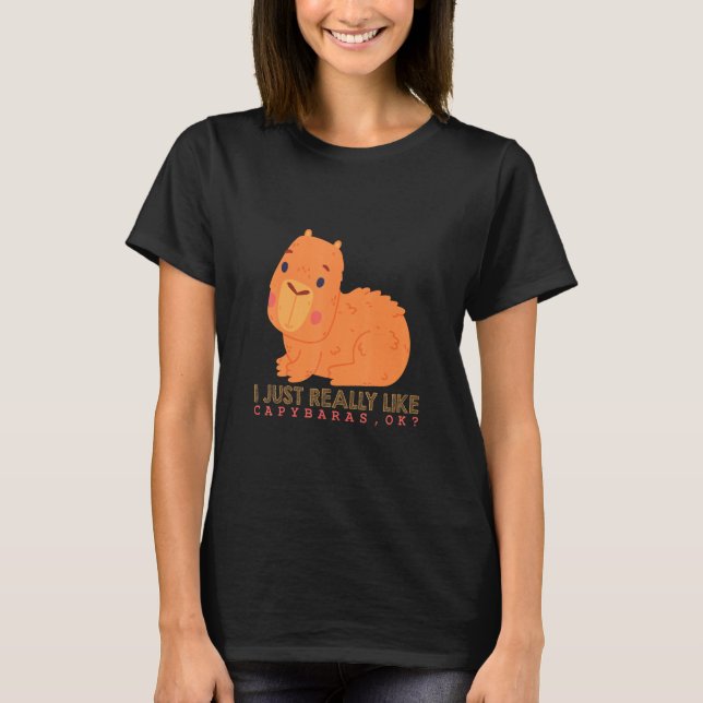 Capybara  Cute Capybaras Rodent Animal Capybara 1  T-Shirt (Front)
