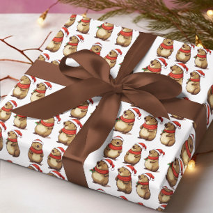 Capybara Cute Christmas Pattern Wrapping Paper