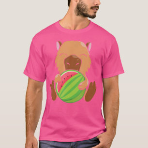 Capybara Cute Eating Watermelon Women Capybara T-Shirt