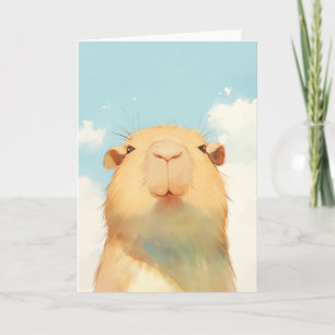 Capybara Cute Face Card