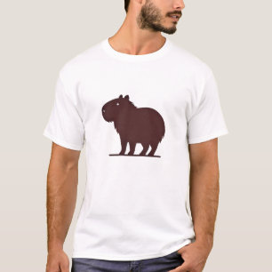 Capybara Cute Minimalist Silhouette Nature T-Shirt