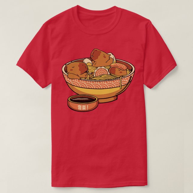 Capybara Cute Ramen by Tobe Fonseca T-Shirt (Design Front)