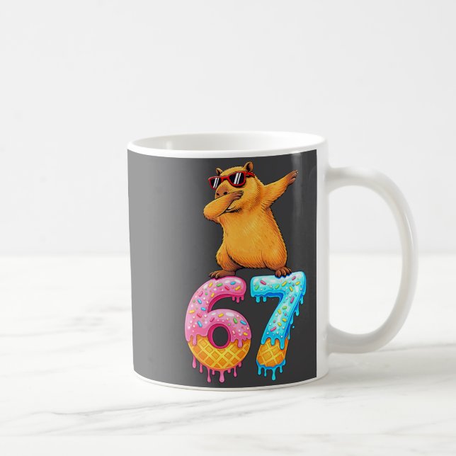 Capybara Dabbing 67 Ice Cream Drip 67 Birthday Boy Coffee Mug (Right)