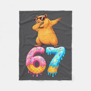Capybara Dabbing 67 Ice Cream Drip 67 Birthday Boy Fleece Blanket