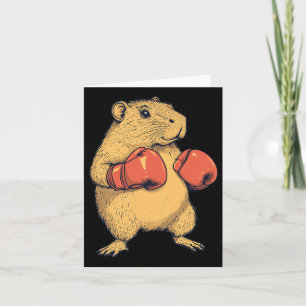 Capybara Dressed As A Boxer Funny Boxing  Card