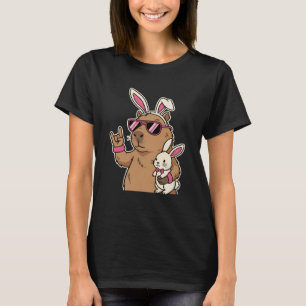 Capybara Easter Bunny Costume Funny Capybara Rock T-Shirt