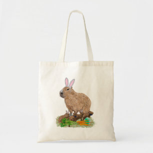 Capybara Easter Cute Bunny Funny Tote Bag