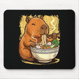 Capybara Eating Ramen Noodles Mouse Mat