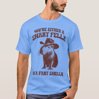 Capybara Either Smart Fella Fart Smella Funny Men  T-Shirt