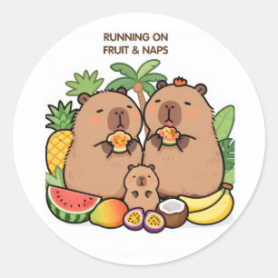 Capybara Family Fruit & Naps Sticker