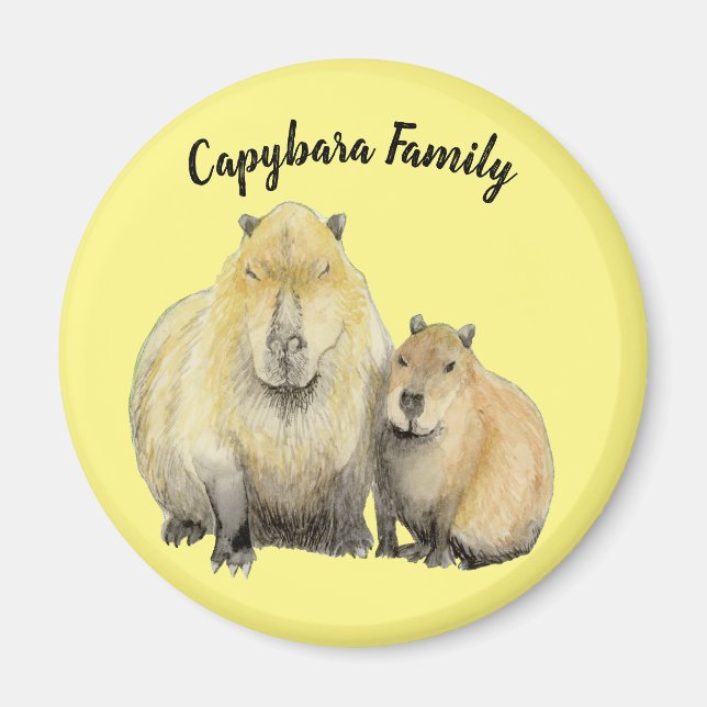 Capybara Family Magnet (Front)