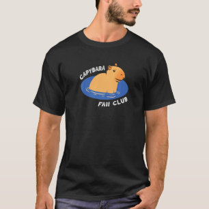 Capybara Fan Club Saying Cute Swimming Animal Rode T-Shirt
