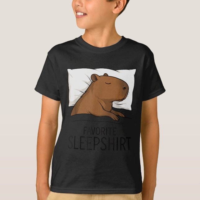 Capybara Favorite Sleepshirt Sleeng Pajamas Boys G T-Shirt (Front)