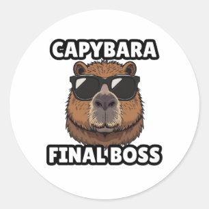 Capybara Final Boss Art Sticker