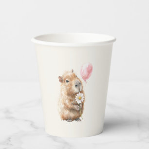 Capybara First Birthday Paper Cups