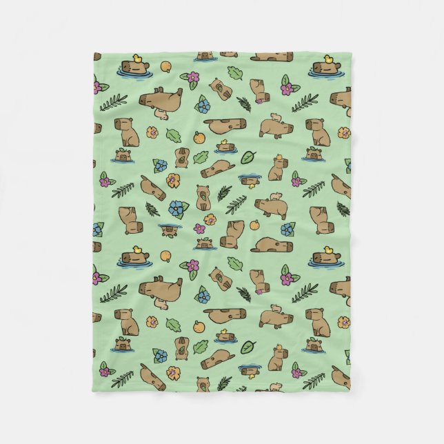 Capybara Fleece Blanket (Front)