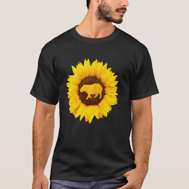 Capybara  For Women Men Mammal Animal Sunflower T-Shirt (Front)