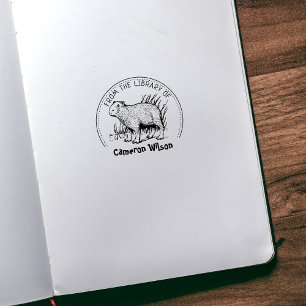 Capybara From The Library Of, Book Rubber Stamp