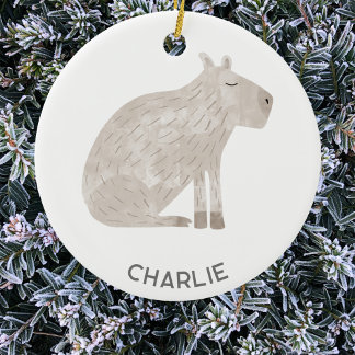 Capybara Fun Personalised Ceramic Tree Decoration