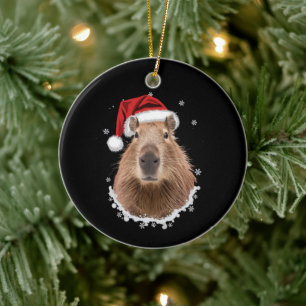 Capybara Funny Christmas Ceramic Tree Decoration