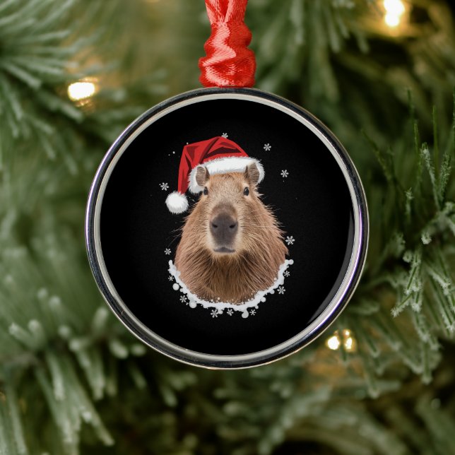 Capybara Funny Christmas  Metal Tree Decoration (Tree)