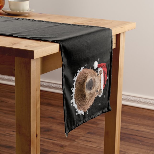 Capybara Funny Christmas  Short Table Runner (In Situ)