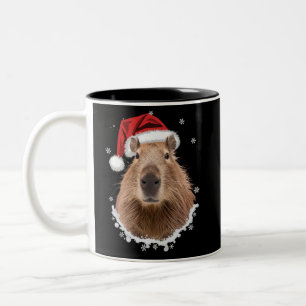 Capybara Funny Christmas Two-Tone Coffee Mug