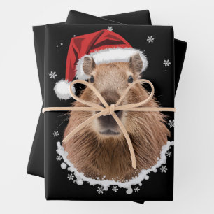 Capybara Funny Christmas  Wrapping Paper Sheet