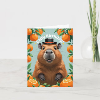 Capybara Funny Happy Birthday Card