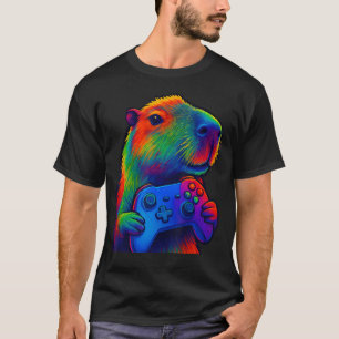 Capybara Funny Video Games Capybara Playing Video T-Shirt