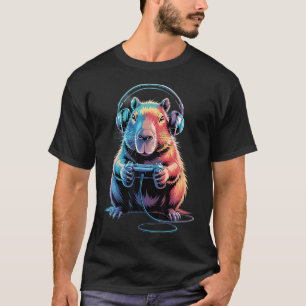 Capybara Funny Video Games Capybara Vintage Retro T-Shirt