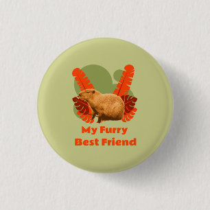 Capybara Furry Best Friend Tropical Animal 3 Cm Round Badge