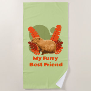 Capybara Furry Best Friend Tropical Animal Beach Towel