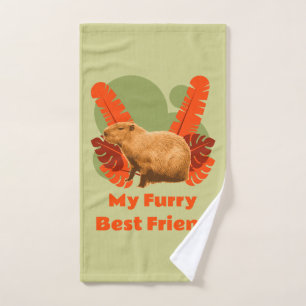 Capybara Furry Best Friend Tropical Animal Hand Towel