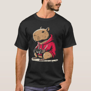 Capybara Gamer Funny Video Gaming Capy Rodent Boys T-Shirt