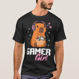 Capybara Gamer Girl Gaming T-Shirt