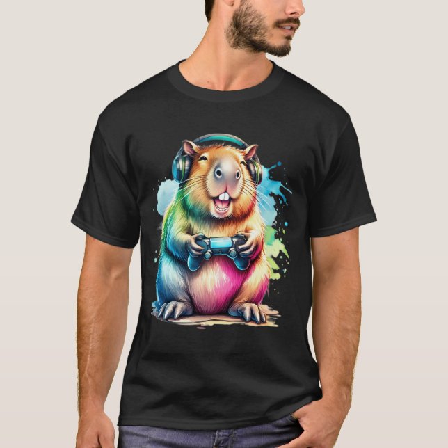 Capybara Gamer  T-Shirt (Front)