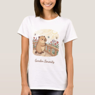 Capybara Garden Serenity Cute Nature Women's T-Shi T-Shirt