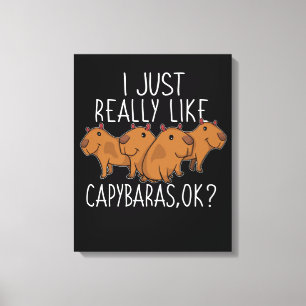 Capybara Gift Kids Women Cute Capybara Canvas Print