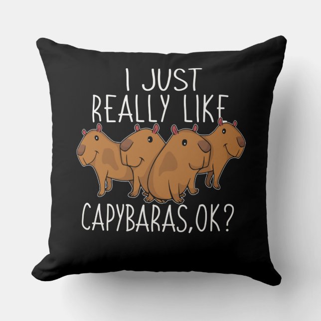 Capybara Gift Kids Women Cute Capybara Cushion (Front)