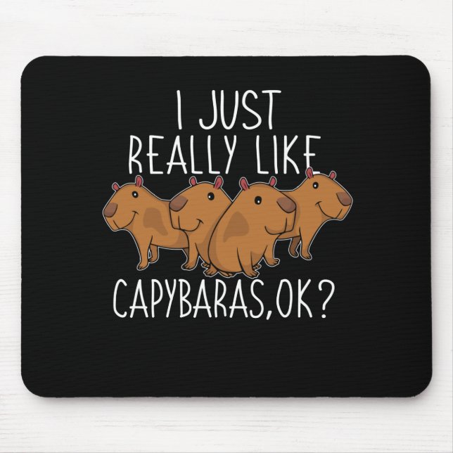 Capybara Gift Kids Women Cute Capybara Mouse Mat (Front)