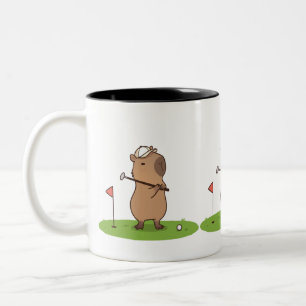 Capybara Golf Mug   Funny Golfer Coffee Cup