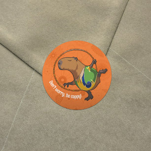 Capybara Gymnast Gymnastics Fan Cute Animal Art Classic Round Sticker